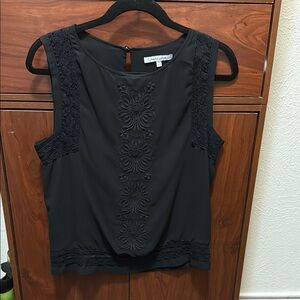 Naked Zebra Black Cropped Embellished Blouse